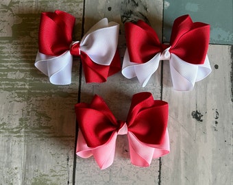 Milena hair bow, Red and Pink, Birthday gifts, Gifts for her, handmade, Anniversary, Fall Decor, Halloween, Thanksgiving, Christmas gift