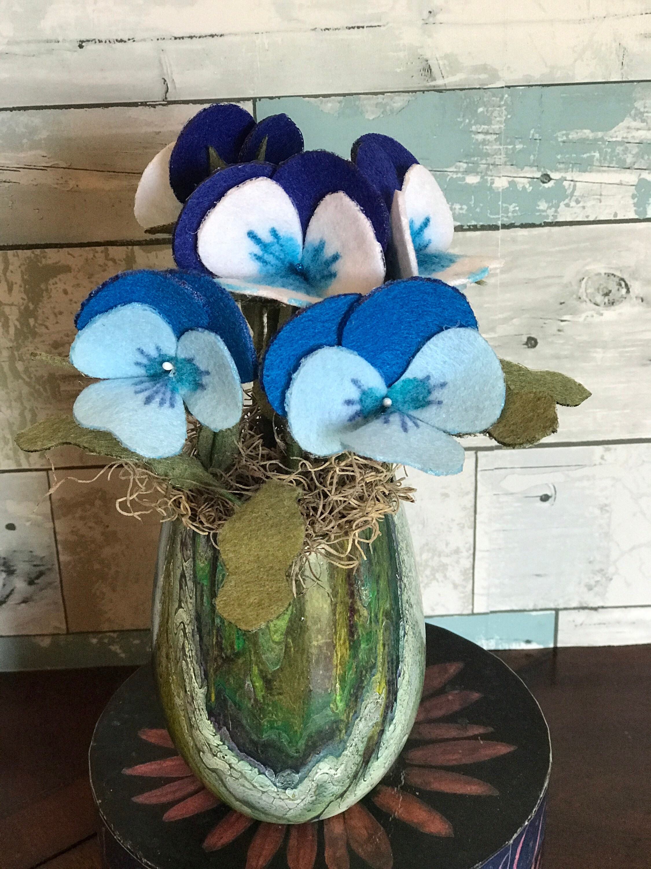 Felt Pansy Flower Felt Flowers Pansies Gifts for Her Etsy UK