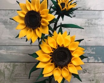 Felt Sunflower Spray: Handmade Floral Arrangement