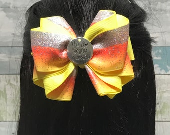 You Are My Sunshine hair bow, hair clip, Handmade