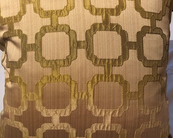 Funda de almohada cuadrada geométrica chartreuse de 18"