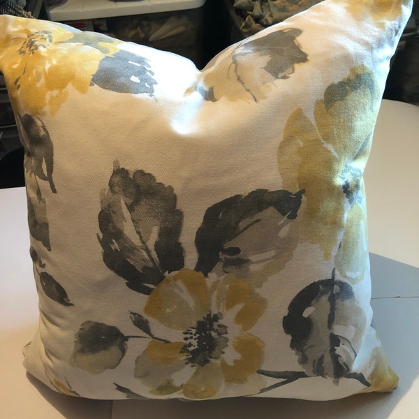 Yellow Grey Pillow Etsy