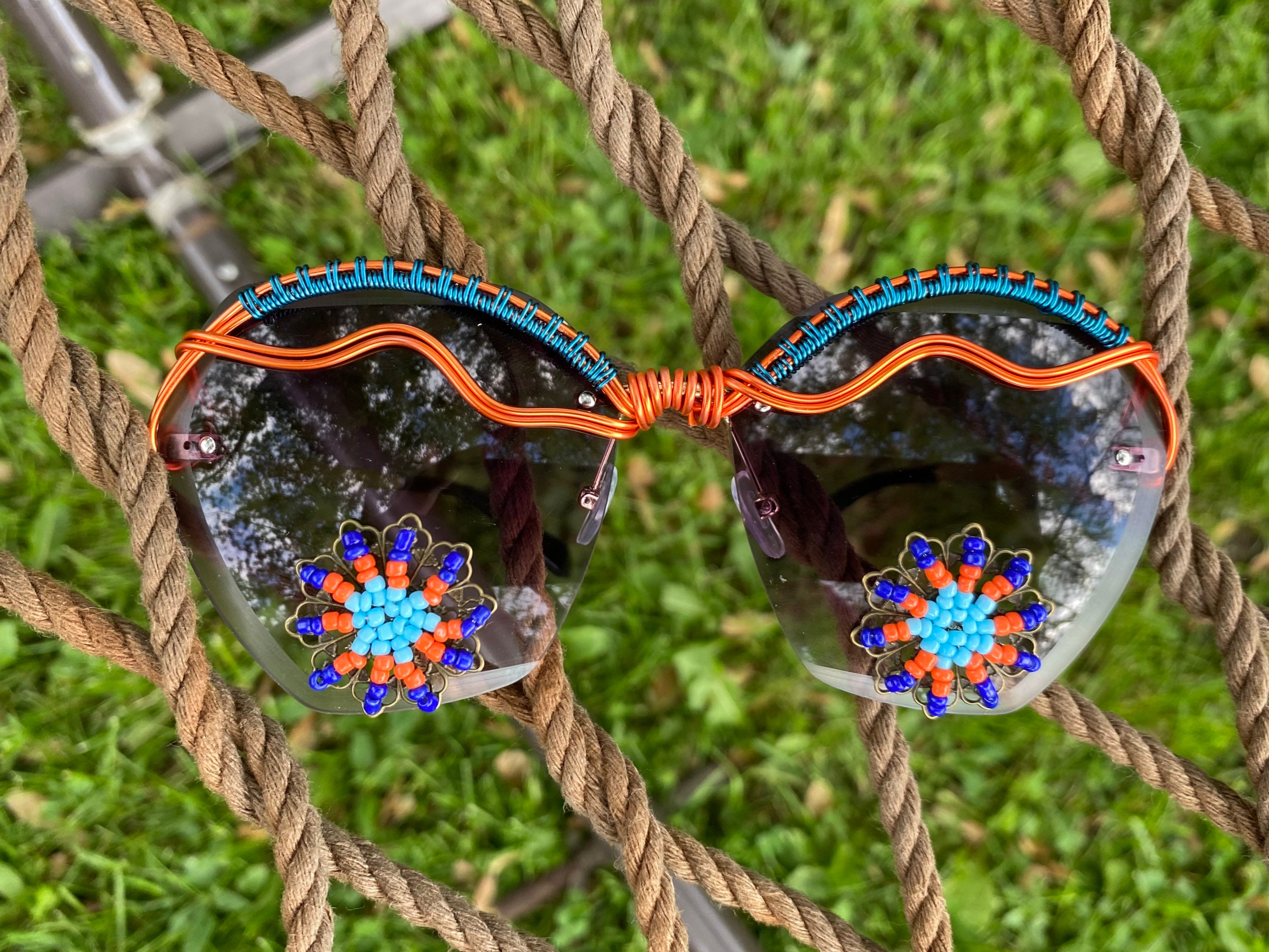 Bundle Spun glasses Artisan Wire Wrapped Sunglasses Festival Rave Spunglasses (@spunglasses) • Instagram photos and videos main image 2