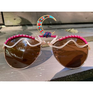 Aviator rave sunglasses, festival rhinestone sunglasses