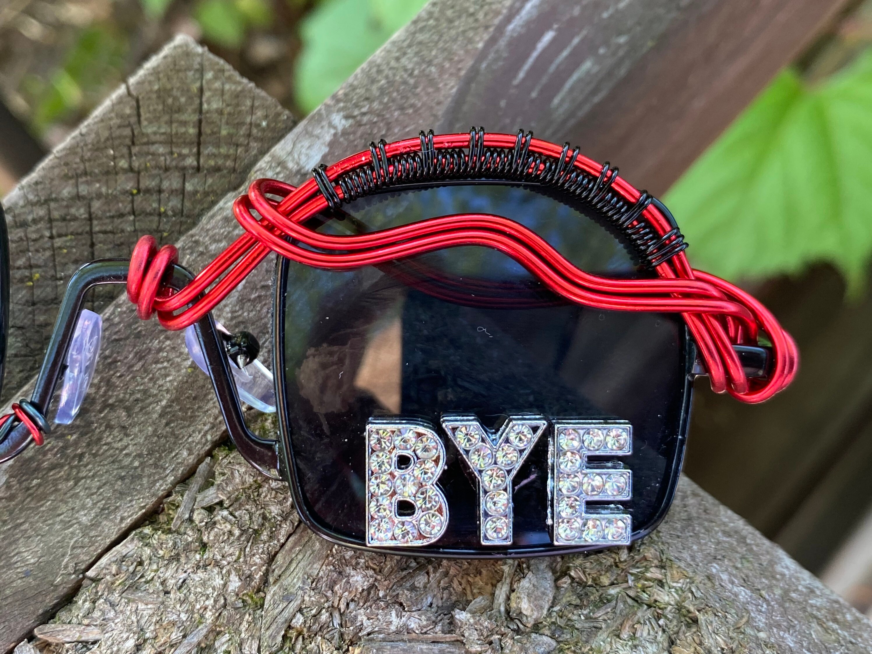 Wire Wrapped Rave Sunglasses | Rhinestone Festival Glasses 