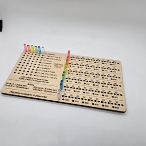 Scoreboard to be used with Phase 10 game