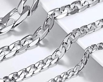 Cuban stainless steel 3mm, 5mm,7mm,  9mm, thick chain bracelet or necklace for men/women  thick bracelet necklace link chain accessories