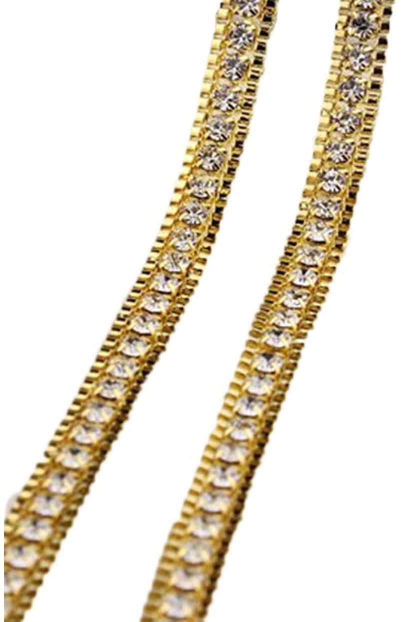 Gold Rhinestone Adjustable Bra Straps: Elegant Dress, Shoulder