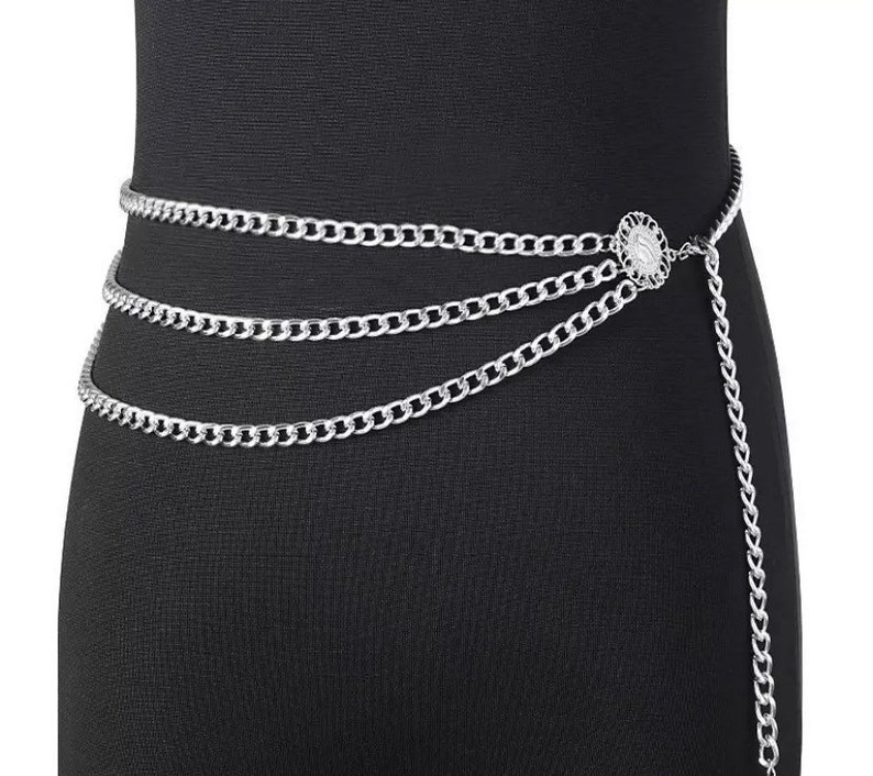 Silver /Gold /Waist/Link/Chain/Belt/plus size Multi-layered adjustable pants/jeans/skirt / bikini/dress / belly chain / jewelry 40/50/60 image 2