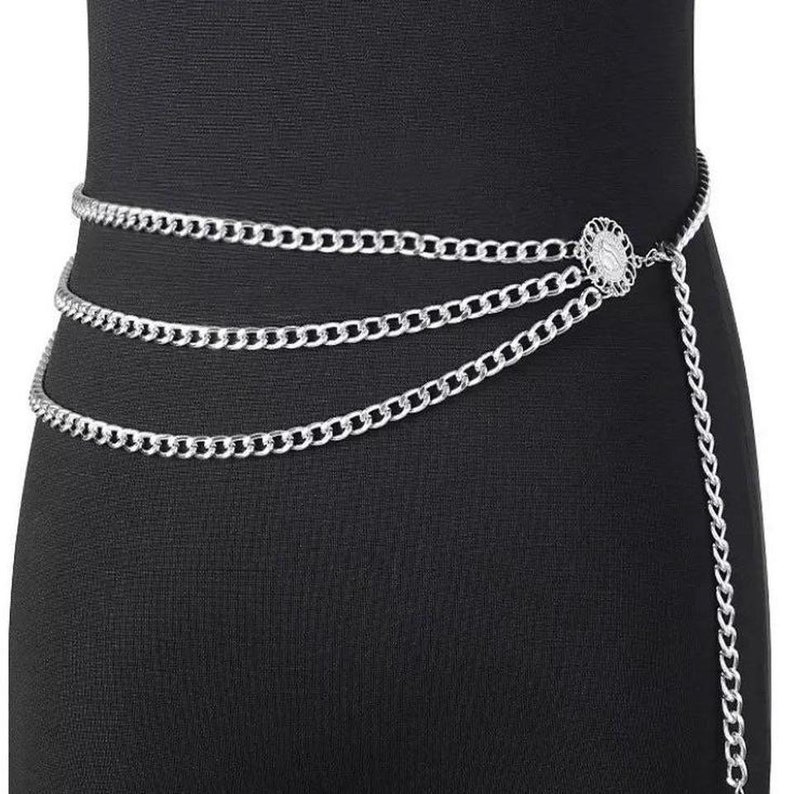 Silver /Gold /Waist/Link/Chain/Belt/plus size Multi-layered adjustable pants/jeans/skirt / bikini/dress / belly chain / jewelry 40/50/60 image 5
