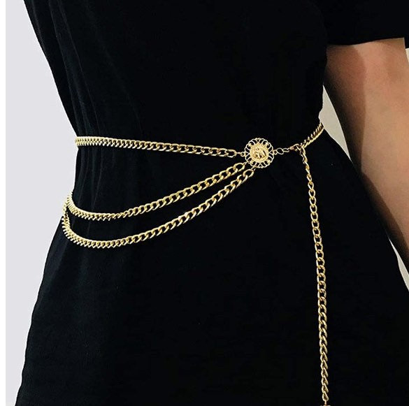 Silver /gold /waist/link/chain/belt Multi-layered Adjustable 