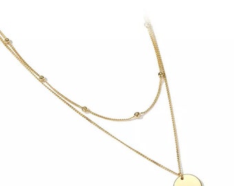 Deux Chain Disc Necklace Duo | atelier-yuwa.ciao.jp