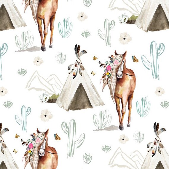 baby girl horse crib bedding