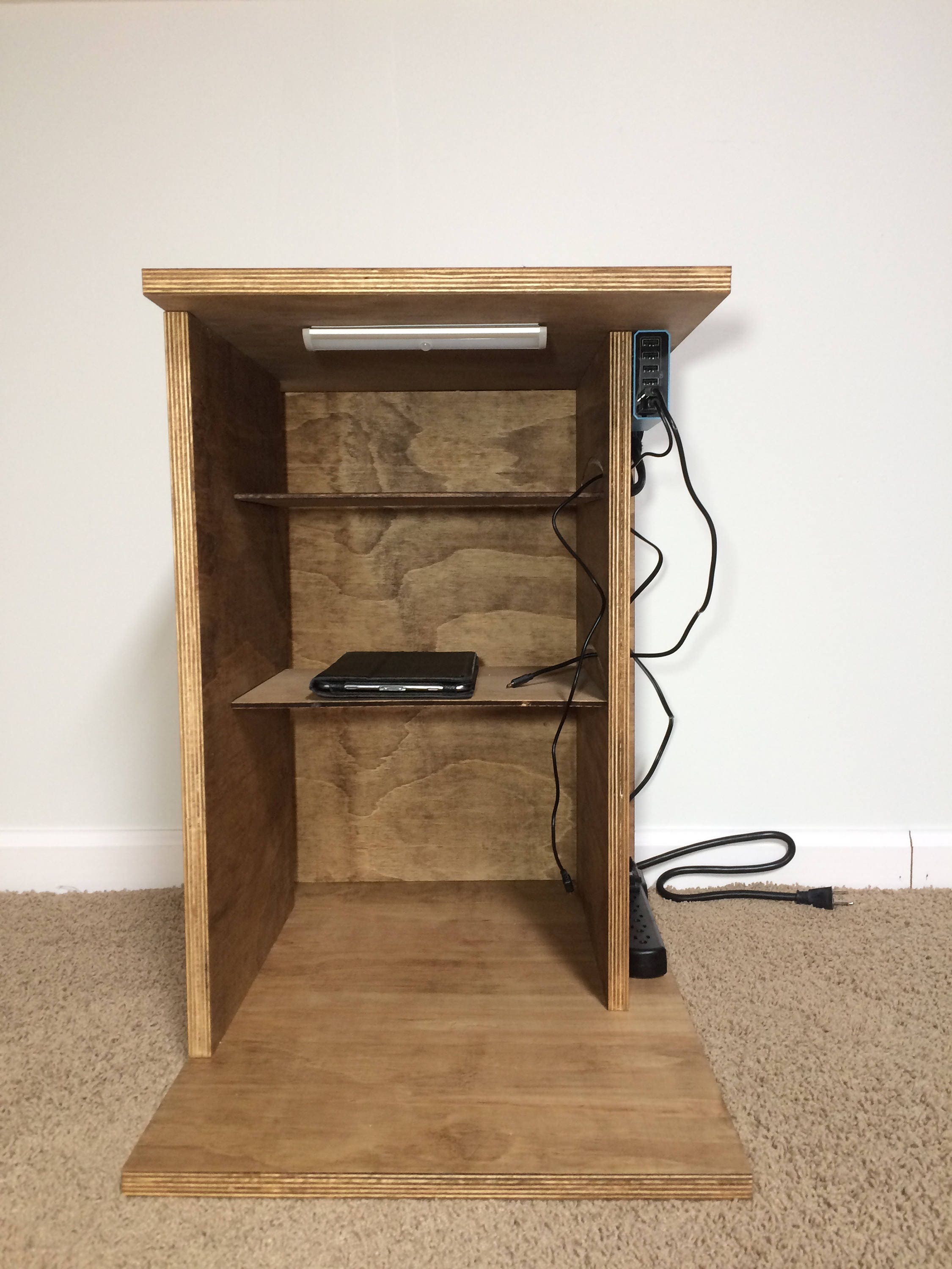 Cable Management Nightstand Etsy