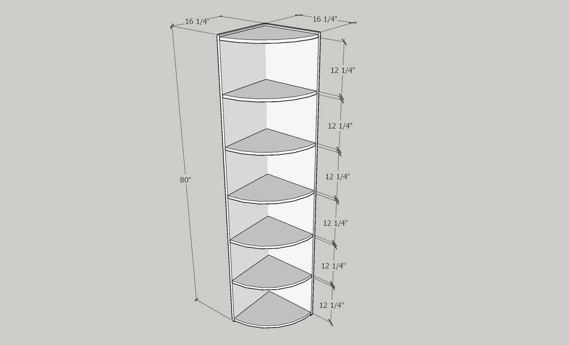 EZ Corner Shelf Tower Wood Corner Shelves Wood Storage Etsy