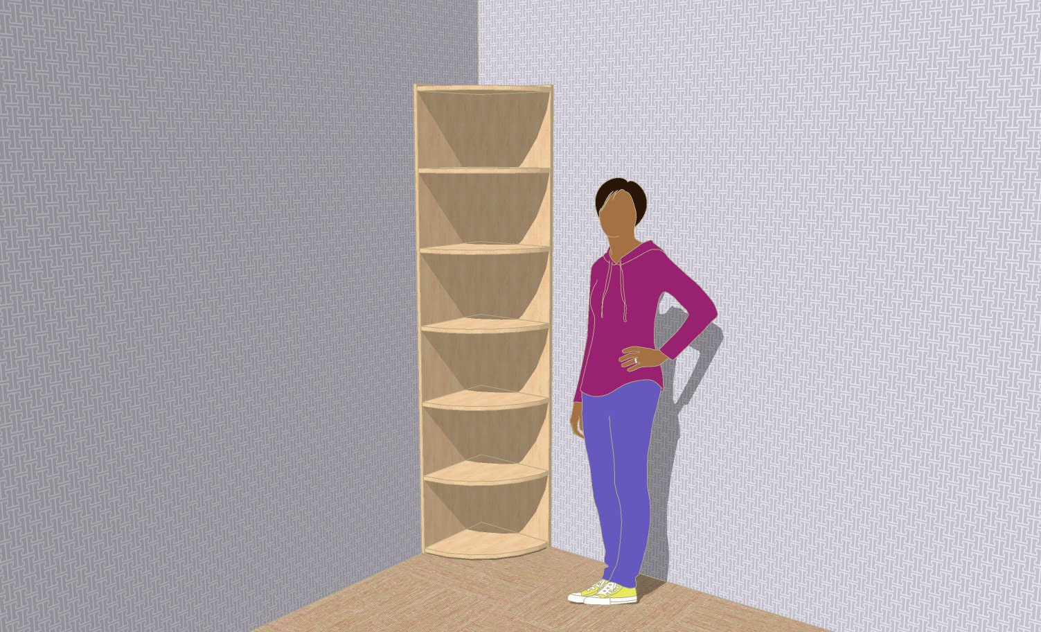 EZ Corner Shelf Tower Wood Corner Shelves Wood Storage Etsy