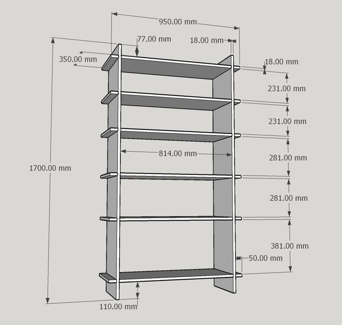 Super EZ Shelf Tall Kit Wood Bookcase Shelving Unit Wooden Etsy