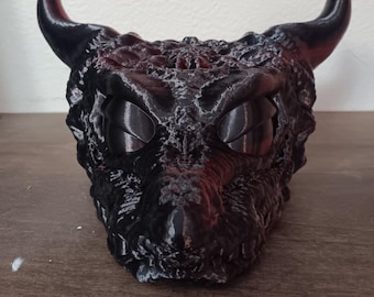 Dragon Head Statue STL File | 3D Printable Fantasy Sculpture | Mythical Creature 3D Model | Dragon Decor | Digital Download STL