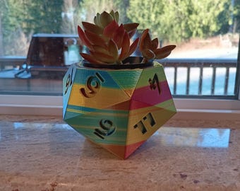 D20 Dice Planter – STL File for 3D Printing | Geeky Plant Pot for Succulents & Venus Flytraps