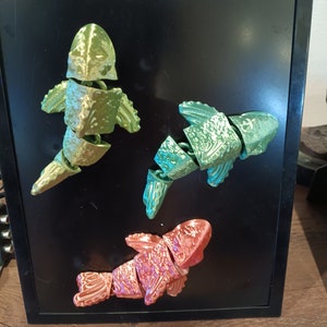 Flexi Koi fish kitchen magnet - STL file for 3Dprinting - flexi fidget toy - print in place