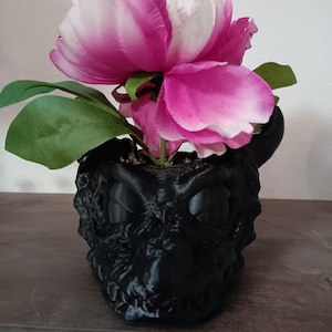 Maceta con cabeza de dragón (archivo STL) / Maceta de fantasía impresa en 3D para suculentas y atrapamoscas / Maceta con forma de dragón mítico (descarga digital)