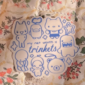 El patrimonio neto es baratijas / Coleccionista de figuras, juguetes y gadgets / Amante de los llaveros, pines y pegatinas japonesas Kawaii / Regalo para novia o mejor amiga