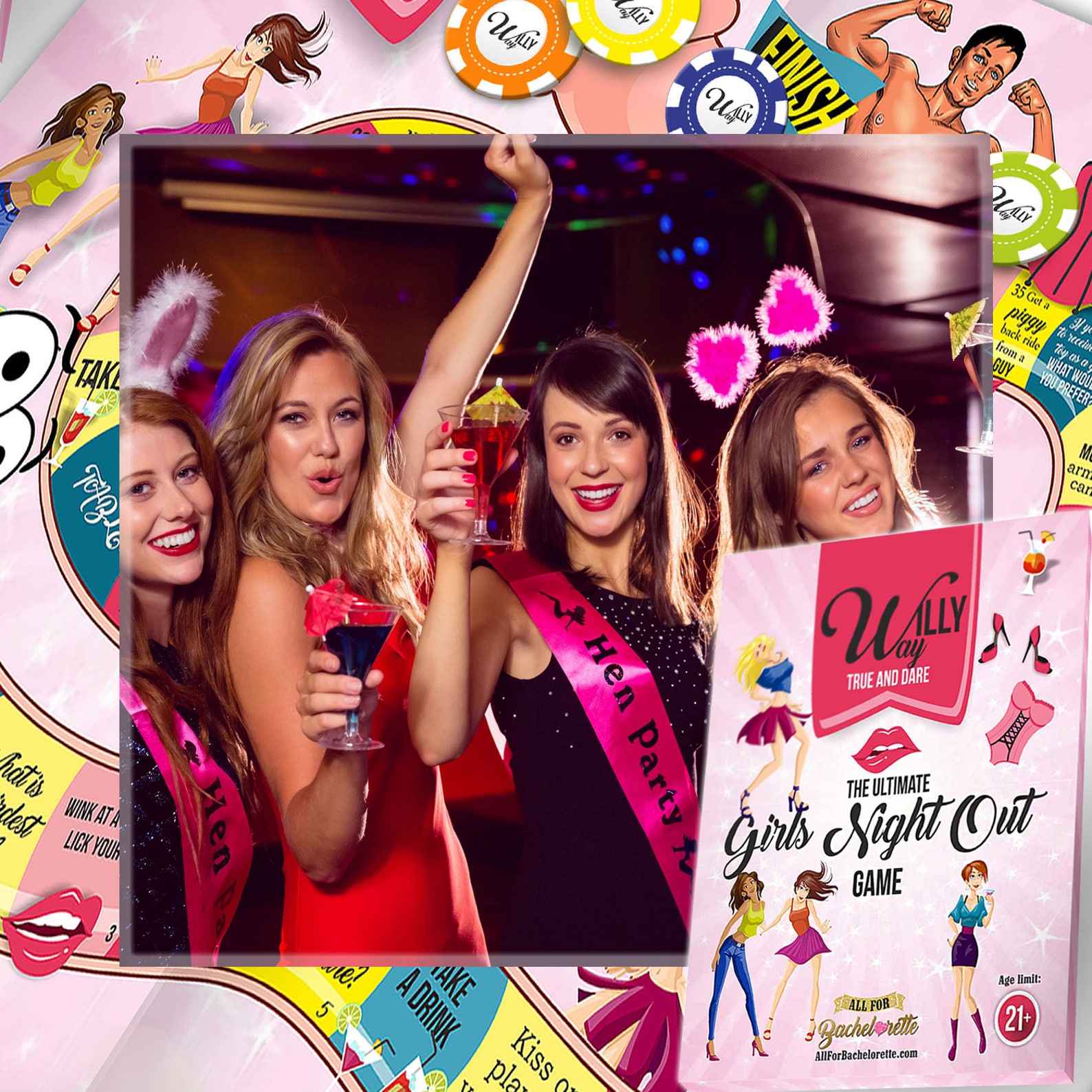 Bachelorette Party Game Girls Night Out Game Fun Board Etsy