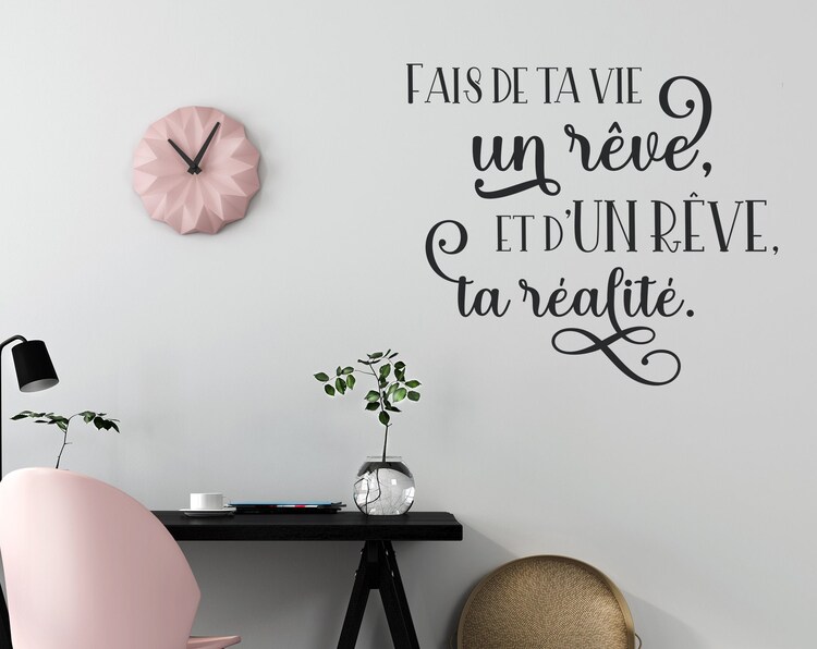 Enjoy Great Discounts Citation Murale Wall Decal Fais De Ta Vie Un Reve Antoine De Saint Exupery Quote Chambre Salon Francophone Francais Phrase Online With Free Shipping Asiabaru Com