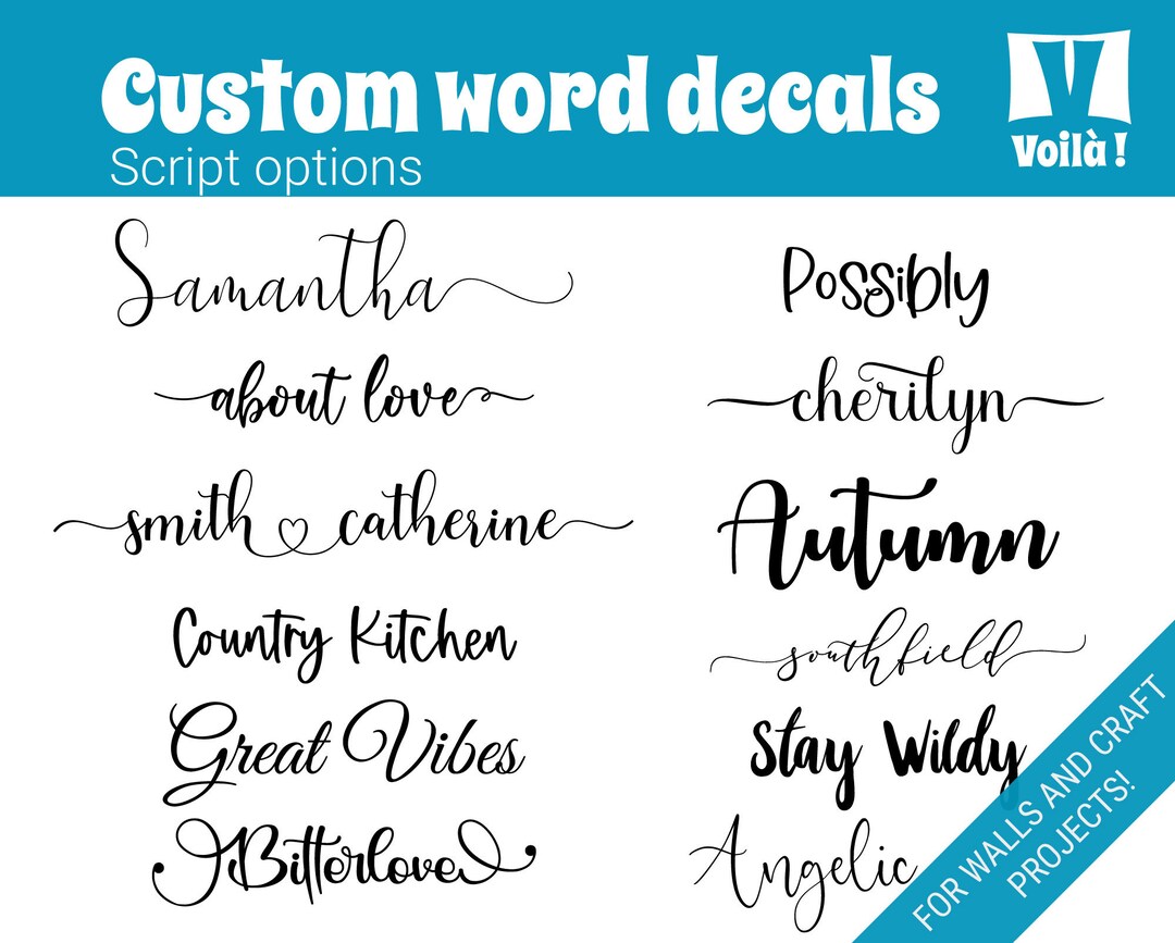 Names Decals Custom Word Sticker Removable Decal for Labeling Product