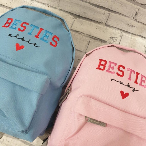 Personalised Toddler Rucksack, Embroidered Matching Sibling Set, Sibling Matching Rucksack  Besties Rucksack, Twin Rucksack Set