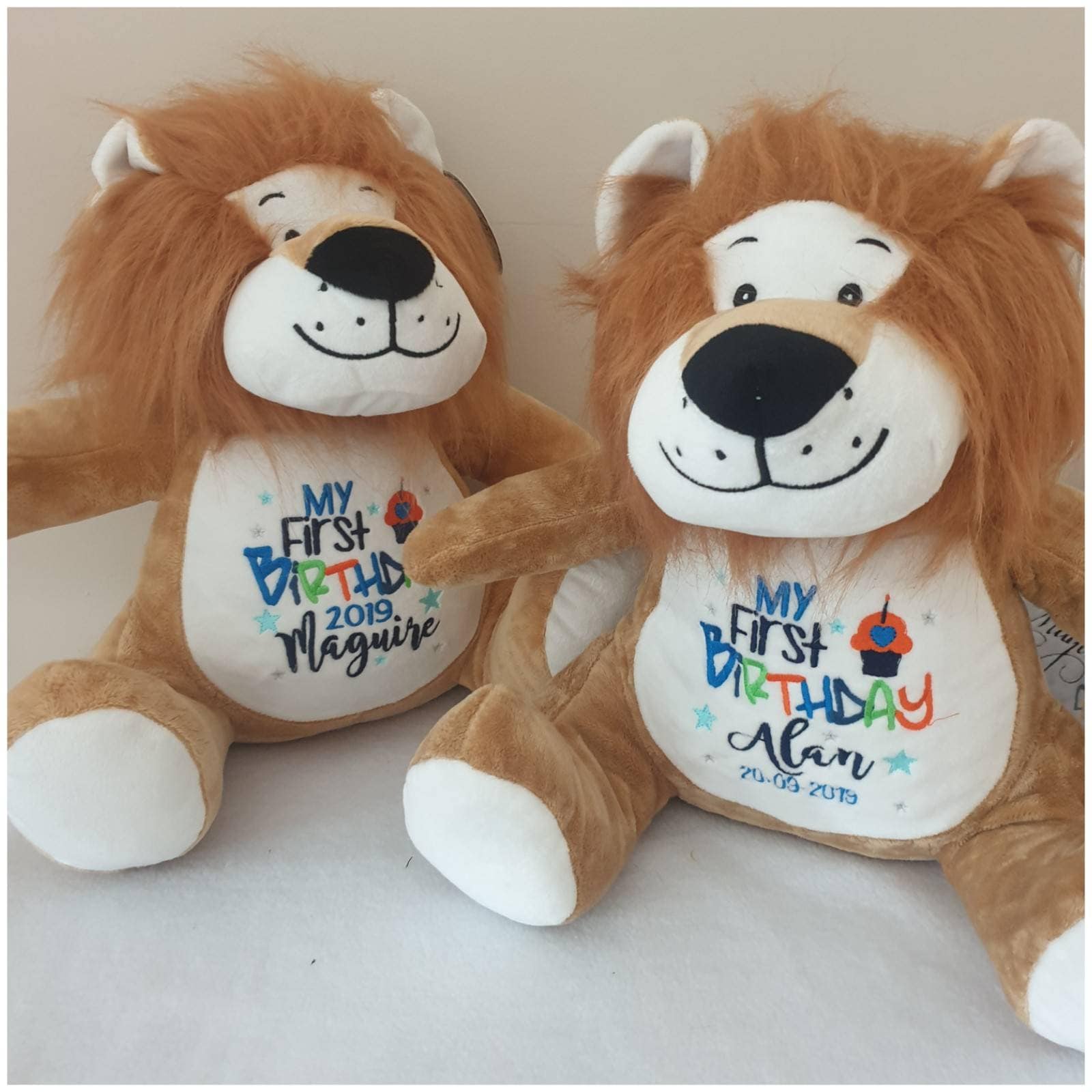 Personalised First Birthday Teddy Bear, Embroidered Lion Teddy Bear, Baby Gift