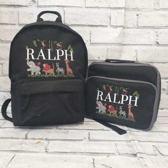 Personalised Toddler Backpack and Lunch Bag Set Safari Rucksack Safari Lunch Box Cooler Bag Safari Backpack and Lunchbox Nursery Bag Etsy UK