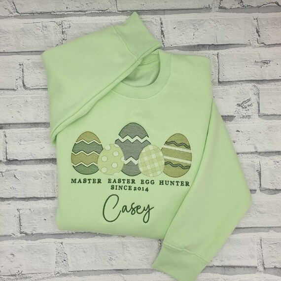 Personalised Easter sweatshirt, Embroidered Easter jumper, Master Easter Egg Hunter Sweatshirt, Unisex Easter Jumper, Childs Easter Gift