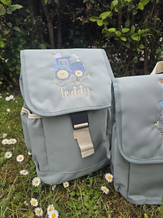 Personalised Tractor Rucksack, Embroidered Farm Mini Backpack, Child's Named Nursery Bag