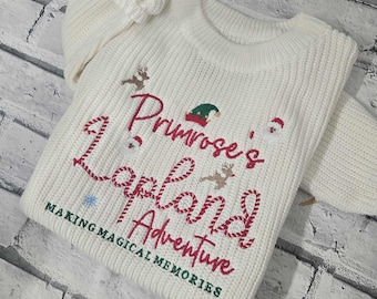 Personalised Embroidered Lapland Oversized Knitted Jumper