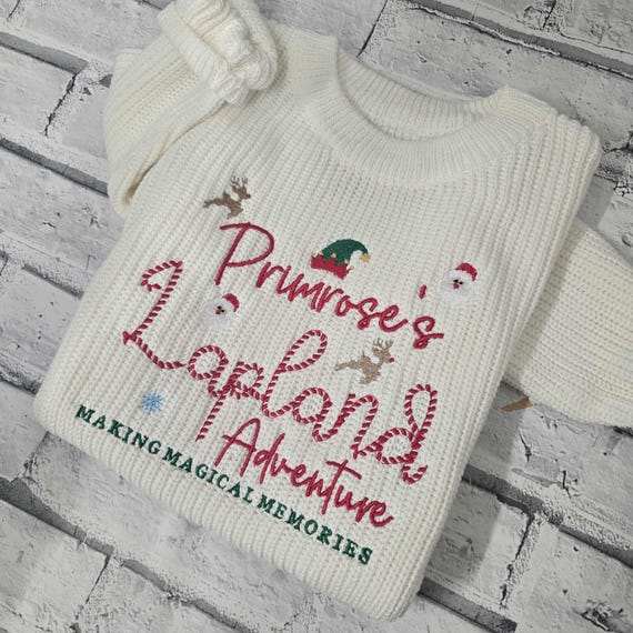 Personalised Embroidered Lapland Oversized Knitted Jumper