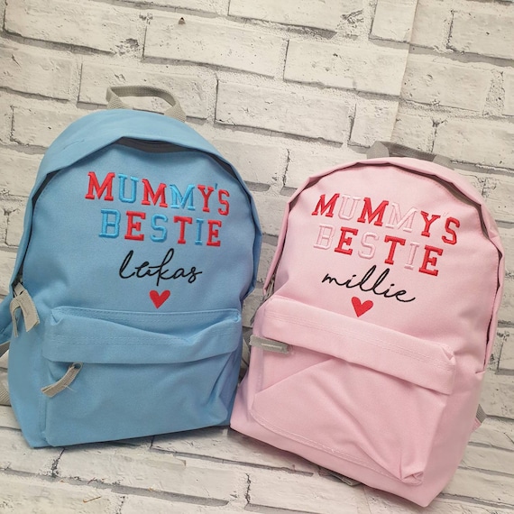 Personalised Toddler Backpack, Embroidered Mummy's Bestie Rucksack, Nursey Bag, School Bag, Unisex, Boy, Girl