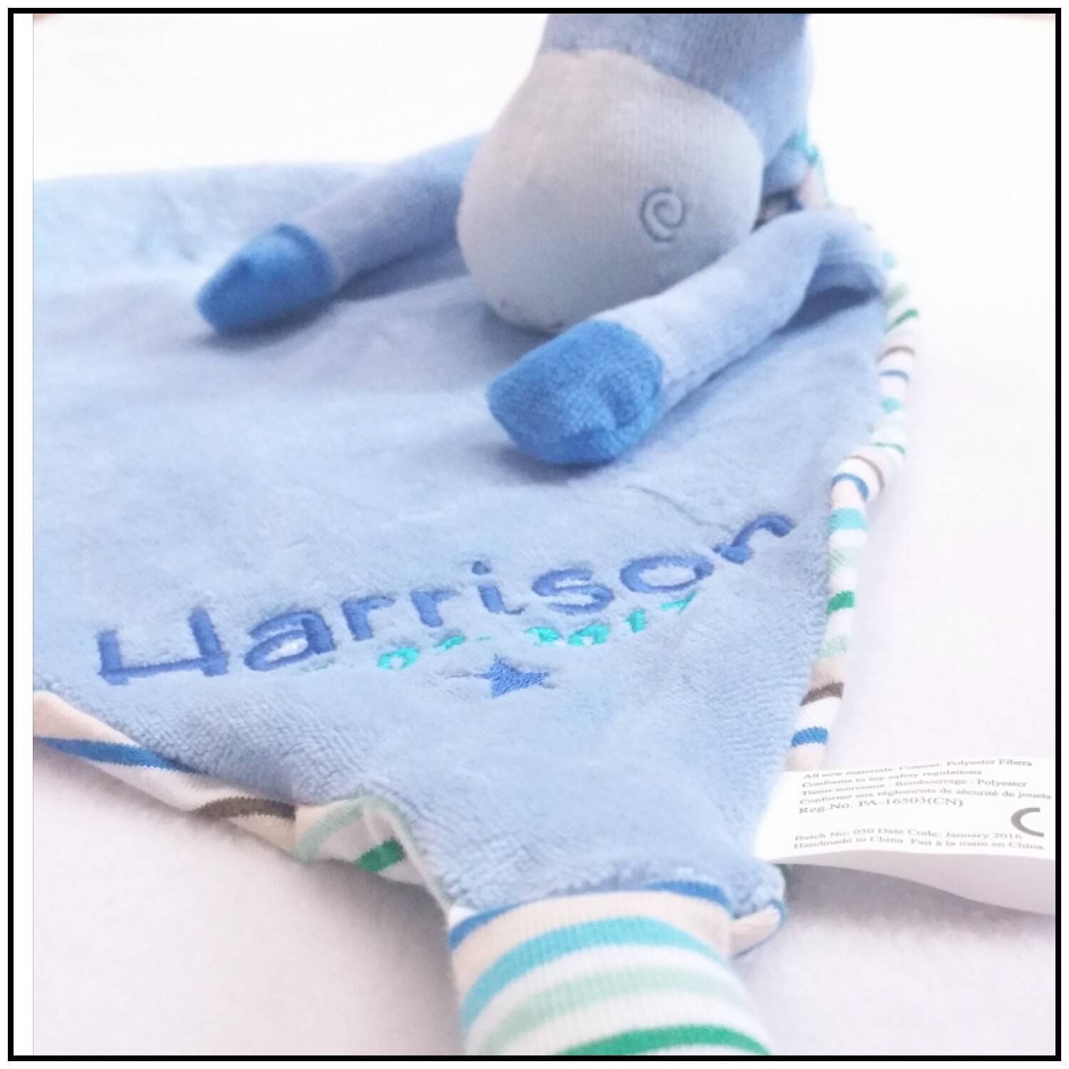 Personalised Baby Comfort Blanket, Comforter, Boys And Girls Cuddle