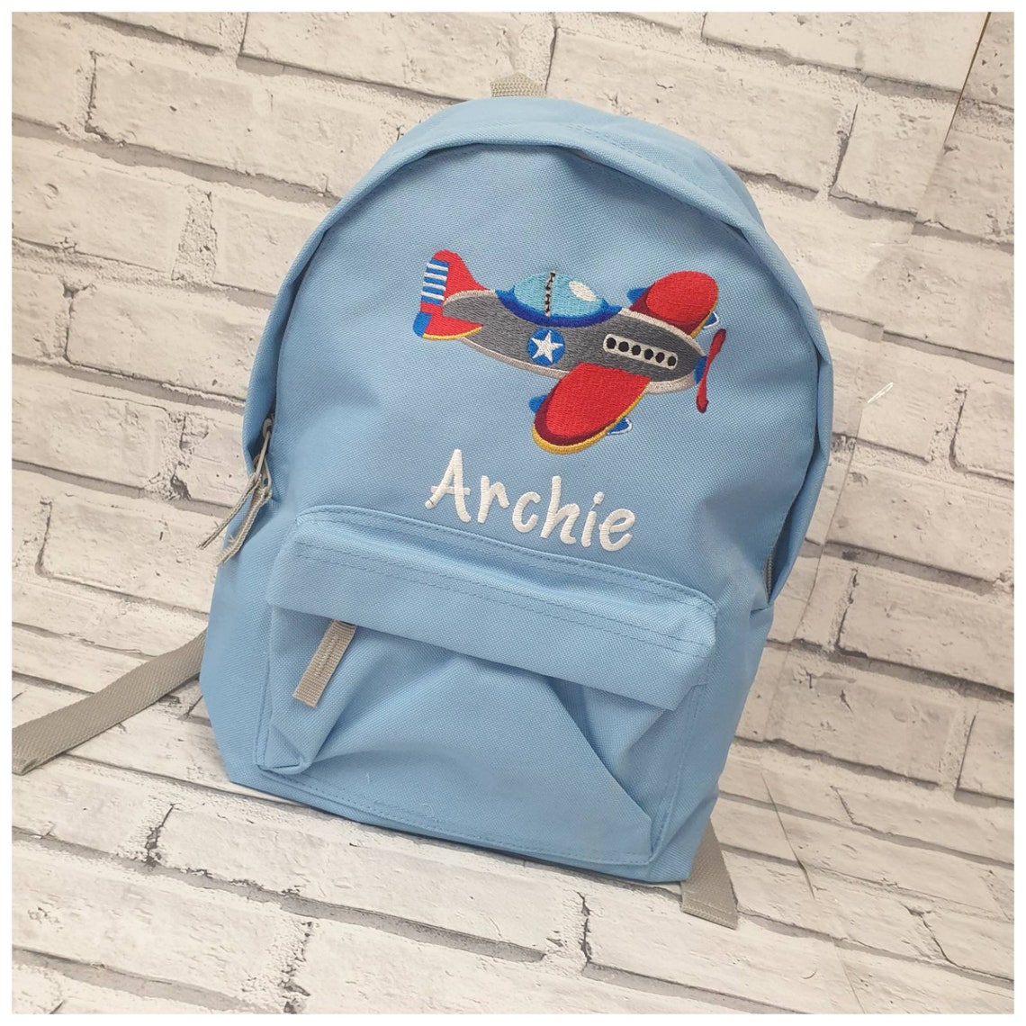 Personalised Plane Backpack Embroidered Toddler Etsy