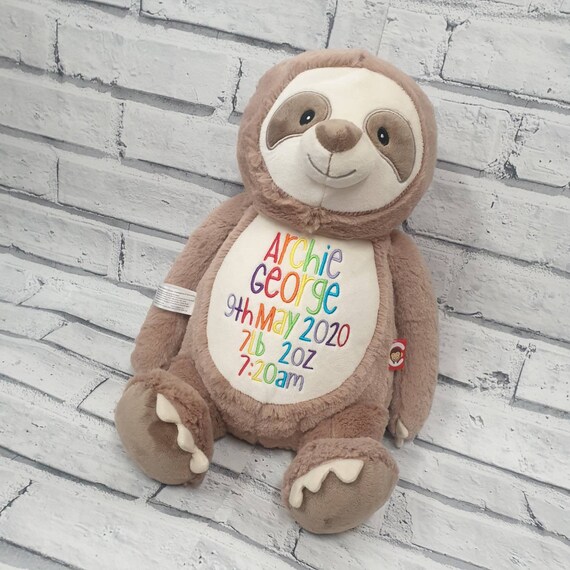 personalised teddy with birth details