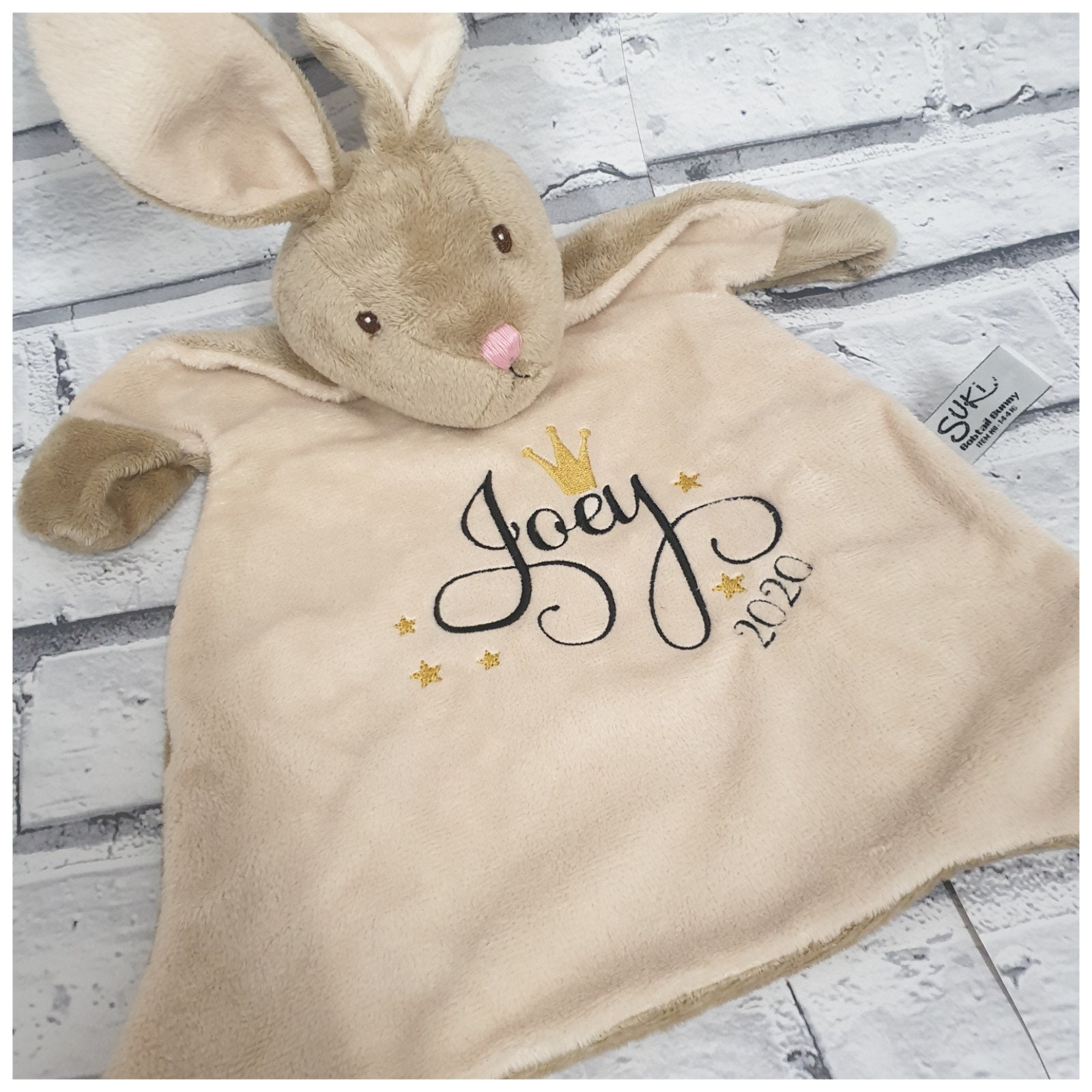 Personalised Baby Rabbit Comforter, Bunny Comfort Blanket, New Baby
