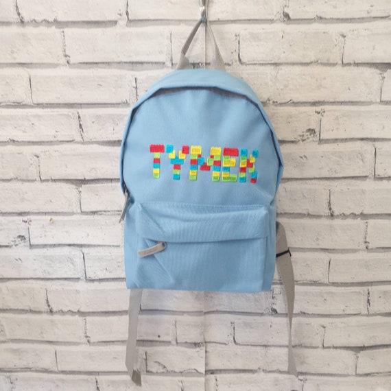 Personalised  Toddler Rucksack, Embroidered Building Block Backpack,Nursey Bag, School Bag, Unisex, Boy, Girl