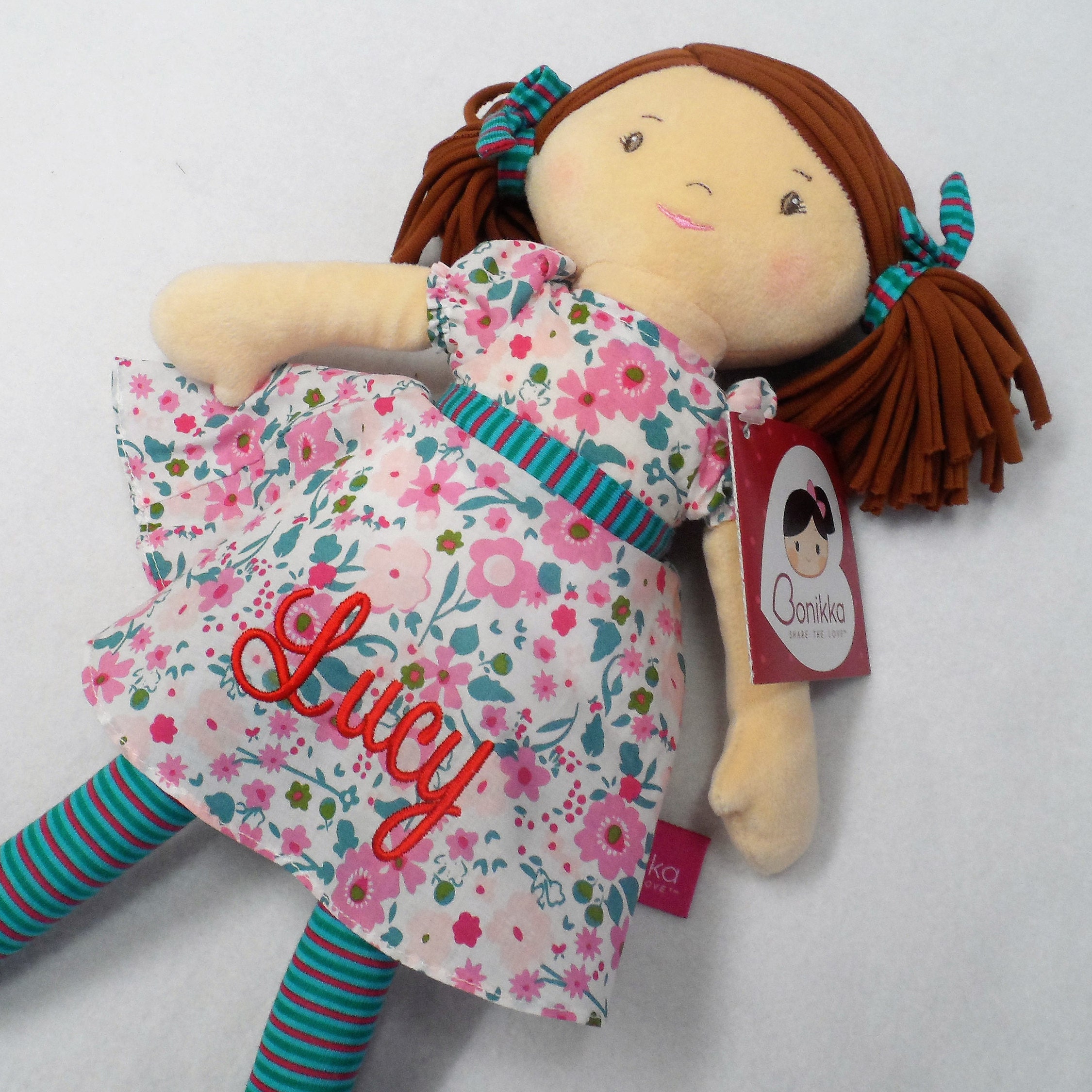 Personalised Rag Doll Embroidered Baby Girls Gift Christening