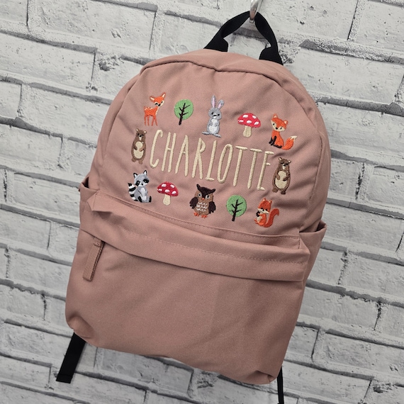 Personalised Toddler Backpack, Embroidered Woodland Animal Rucksack, Forest Animal Nursey Bag, Bunny School Bag, Unisex Nursery Rucksack