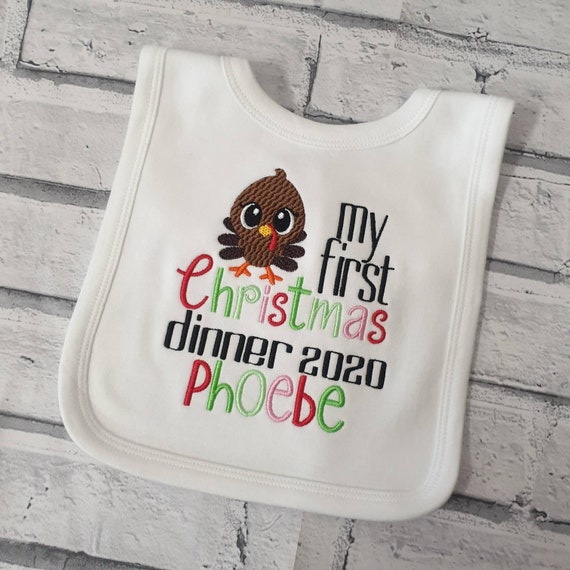 baby's first christmas bib