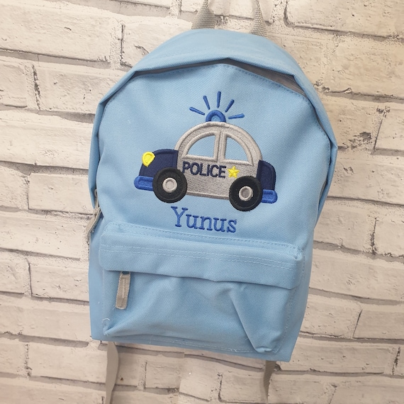 Personalised Toddler Backpack Embroidered Police Car Rucksack nursey Bag School Bag Unisex Boy Girl Police Car Bag Etsy UK