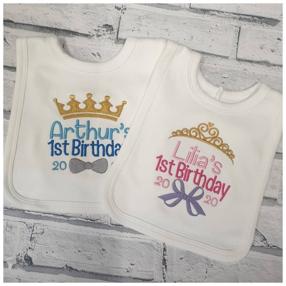 Personalised 1st Birthday Baby Bib, Baby Clothing, First Birthday, Unisex