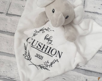 Personalised Elephant Comfort Blanket, Embroidered Elephant comforter, Personalised comforter, Baby Shower Gift