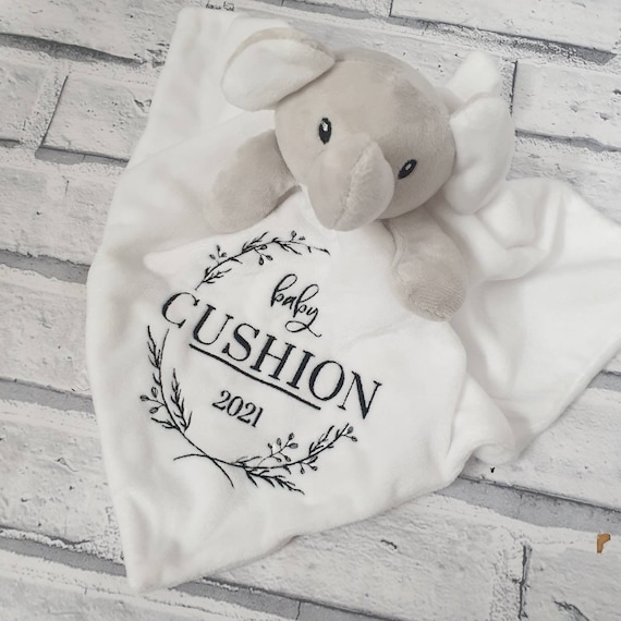 Personalised Elephant Comfort Blanket, Embroidered Elephant comforter, Personalised comforter, Baby Shower Gift