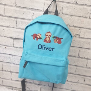 Sac à dos personnalisé pour tout-petit, sac à dos brodé paresseux, sac de chambre de bébé paresseux, cartable unisexe